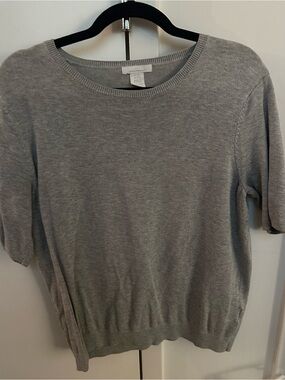 H&M Light Gray Short Sleeve Knit Top